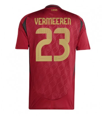 Belgien Arthur Vermeeren #23 Hjemmebanetrøje EM 2024 Kort ærmer